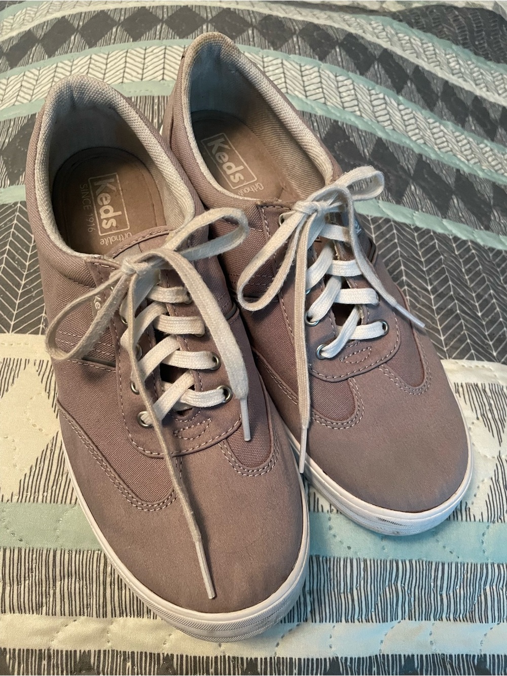 Keds women’s Lace-Up Sneakers in Taupe
